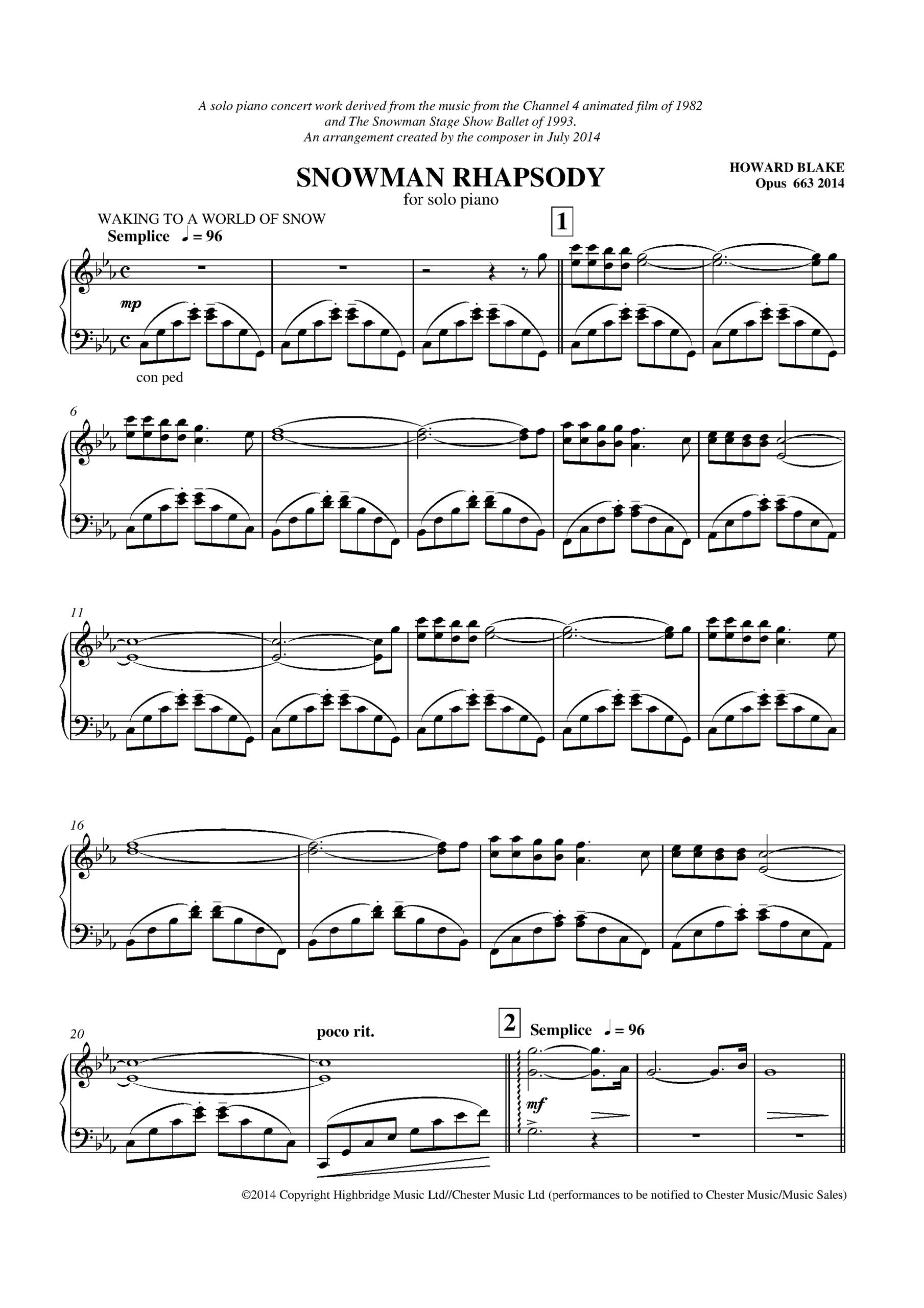 Snowman Rhapsody, op.663