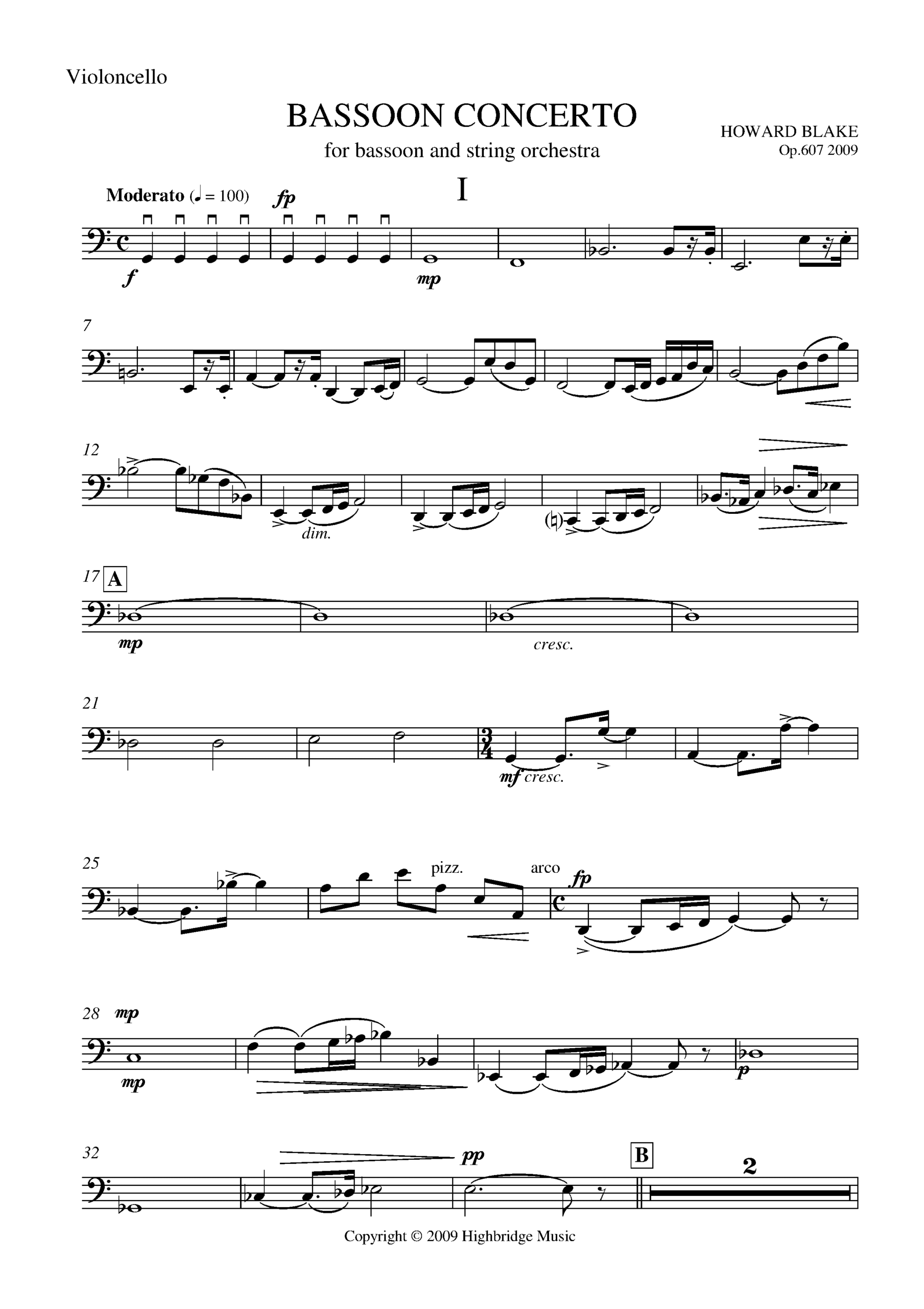 Bassoon Concerto, op.607 - cello part