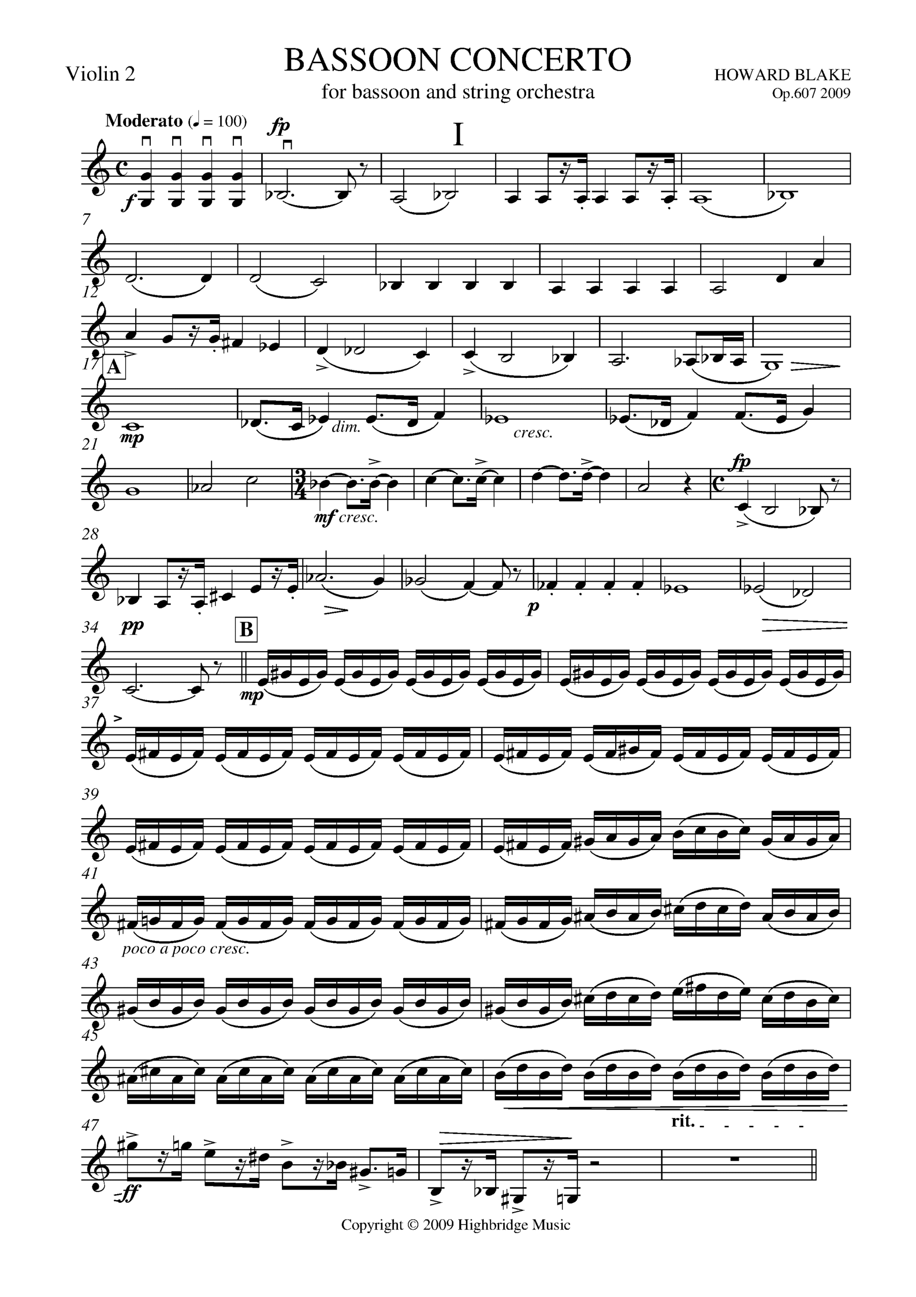 Bassoon Concerto, op.607 - violin 2 part