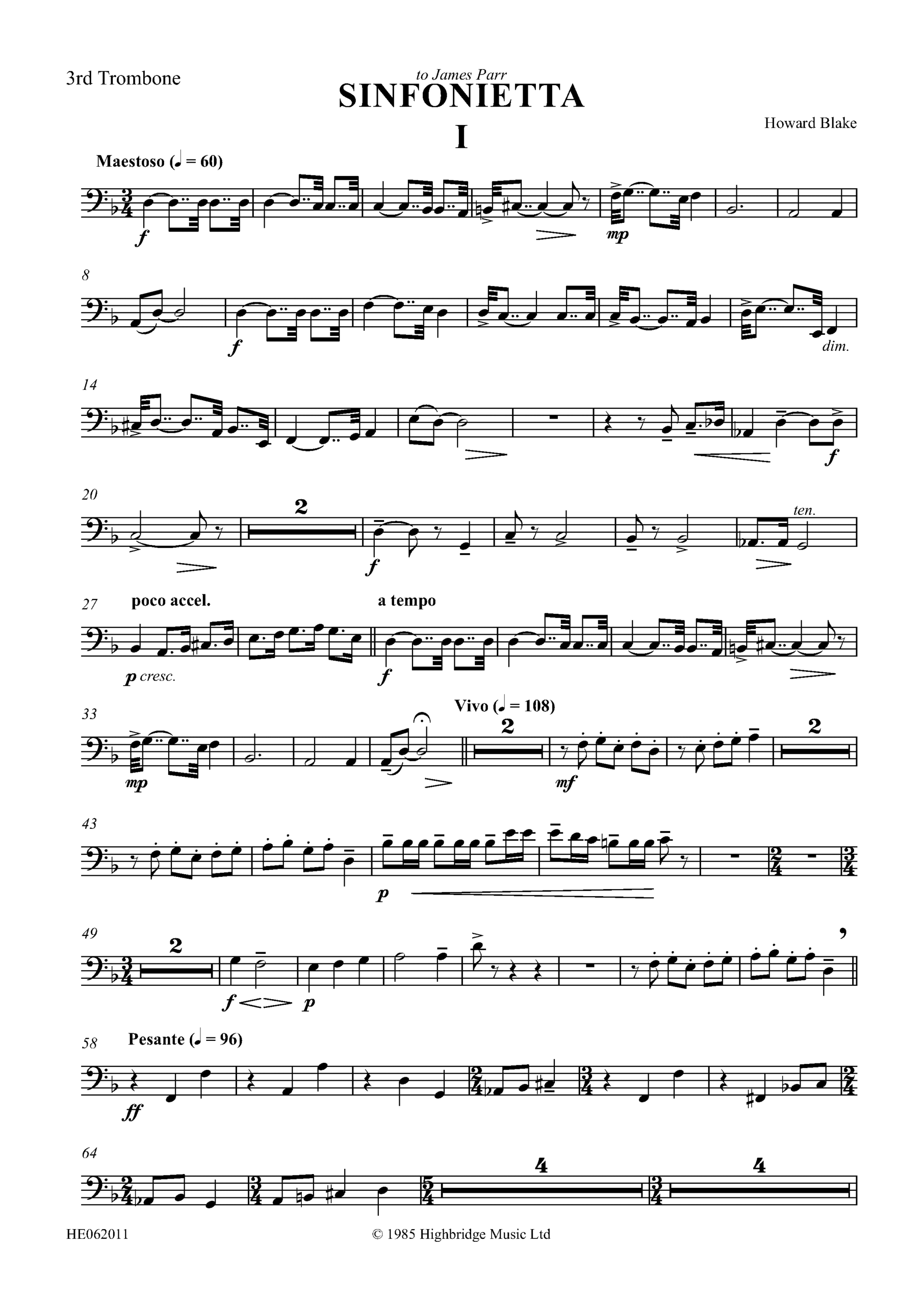 Sinfonietta - Concert work for 10 brass, op. 300 - trombone 3 part