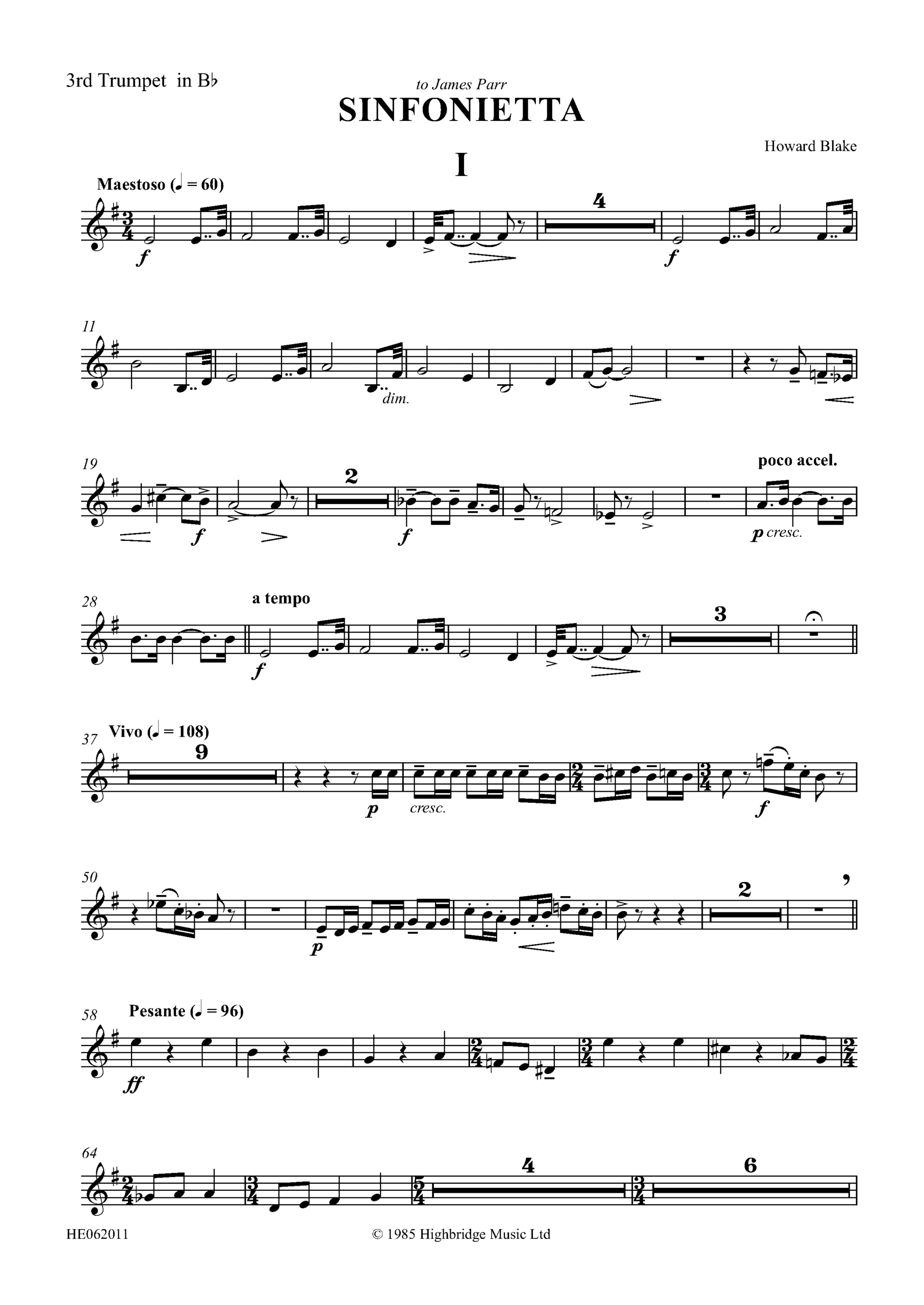 Sinfonietta - Concert work for 10 brass op.300 - trumpet 3 part