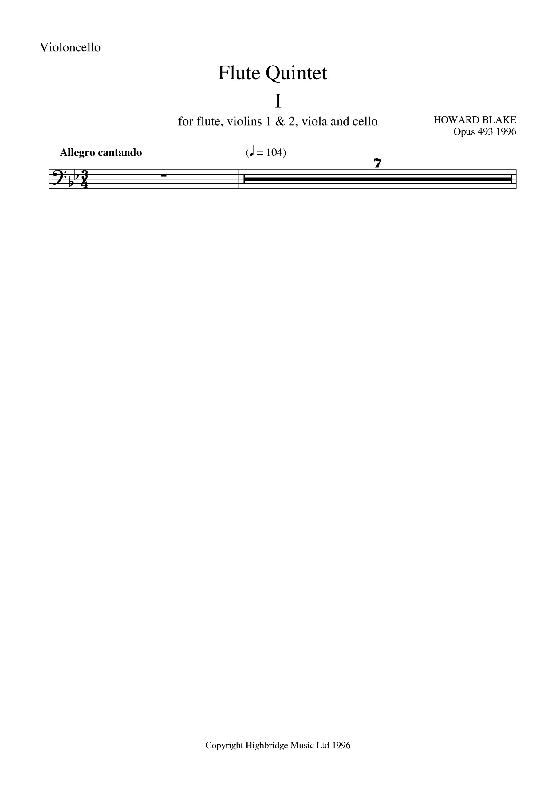 Flute Quintet, op.493 - cello part