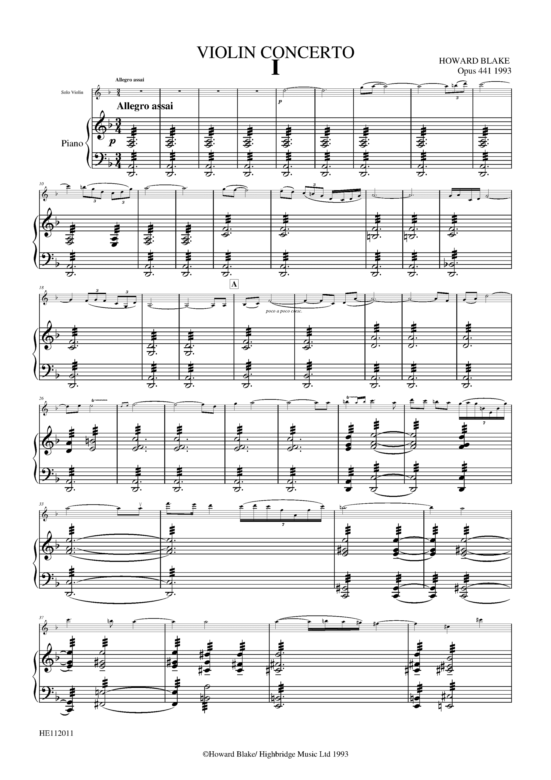 Violin Concerto - violin part with piano reduction, op.441b