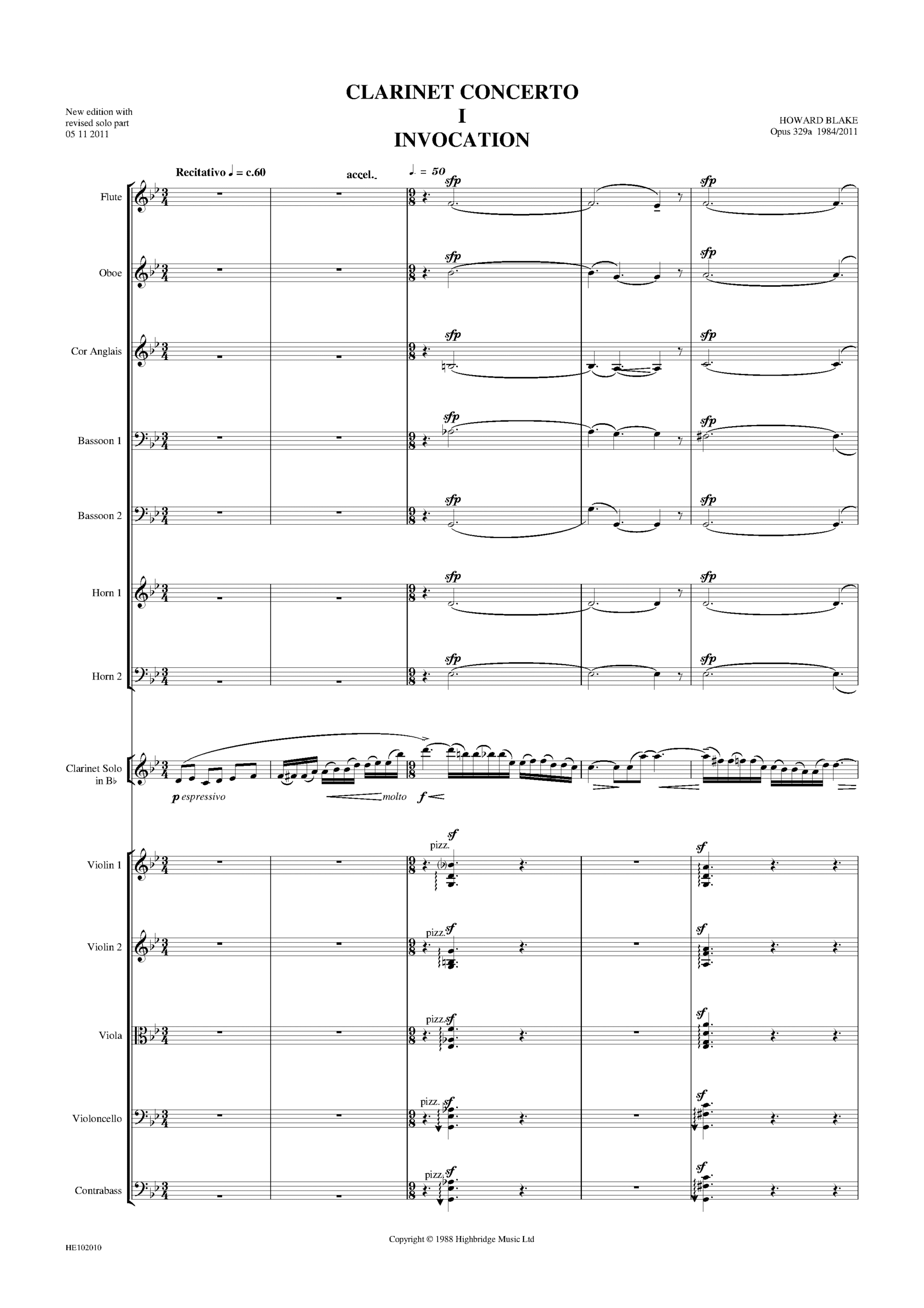 Clarinet Concerto, op.329 - full score