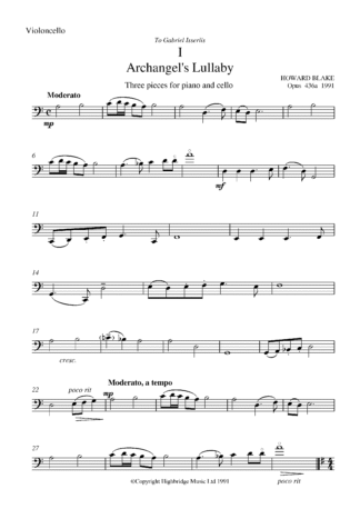 Archangel's Lullaby (for cello and piano), op.436A - cello part