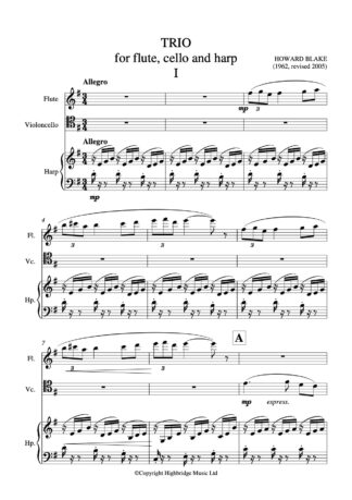 Trio for Flute, Cello and Harp, op.559 - Full Score